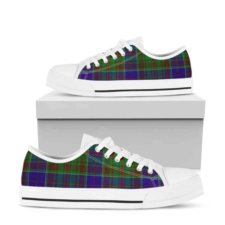 Scottish Adam Clan Tartan Low Top Shoes White Sole Tartan Plaid