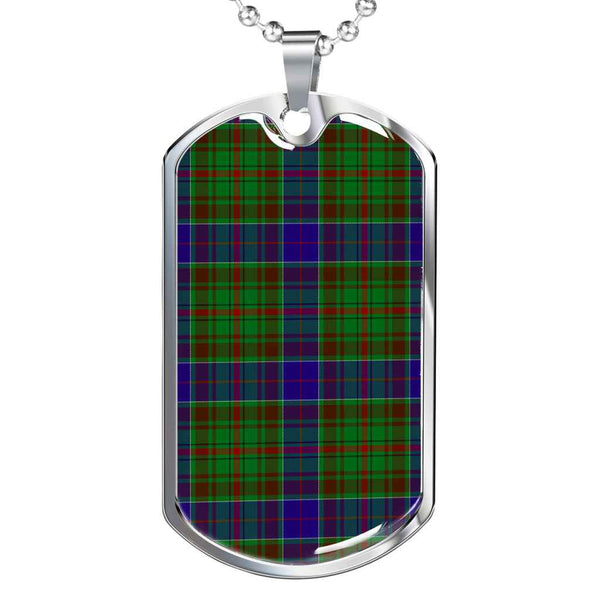 Scottish Adam Clan Tartan Military Dog Tag Necklace Tartan Plaid