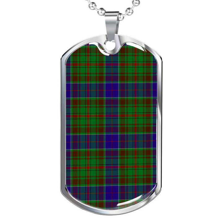 Scottish Adam Clan Tartan Military Dog Tag Necklace Tartan Plaid