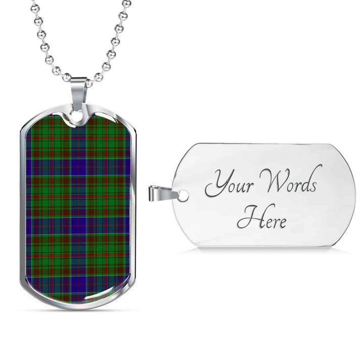 Scottish Adam Clan Tartan Military Dog Tag Necklace Tartan Plaid 3