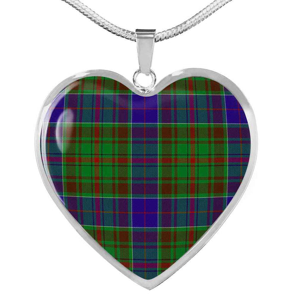 Scottish Adam Clan Tartan Necklace Heart Tartan Plaid 1