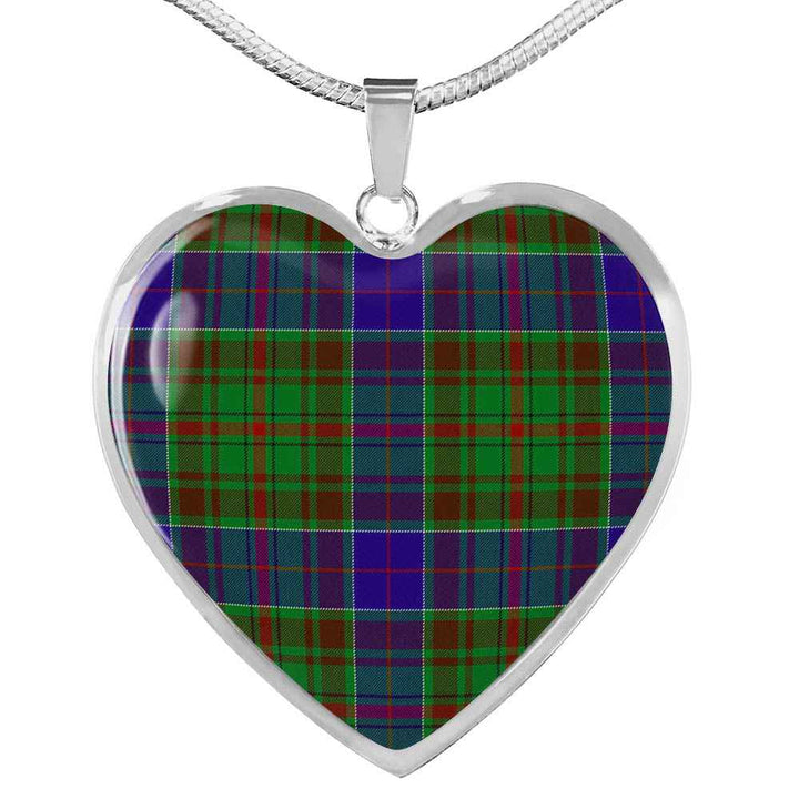Scottish Adam Clan Tartan Necklace Heart Tartan Plaid 1