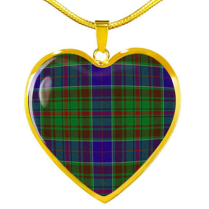 Scottish Adam Clan Tartan Necklace Heart Tartan Plaid 2