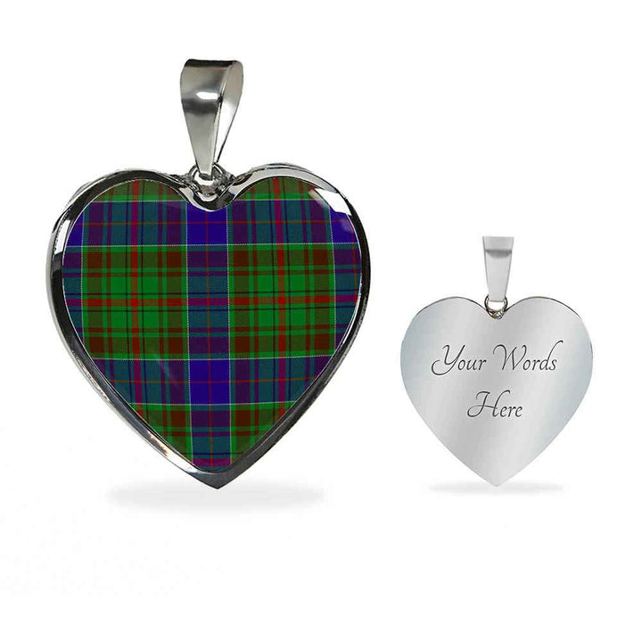 Scottish Adam Clan Tartan Necklace Heart Tartan Plaid 3