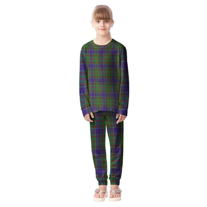 Scottish Adam Clan Tartan Pajama Set Kid Front Side Tartan Plaid