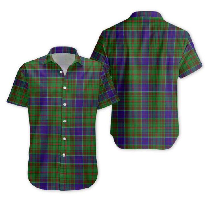Scottish Adam Clan Tartan Short Sleeve Shirt Tartan Plaid
