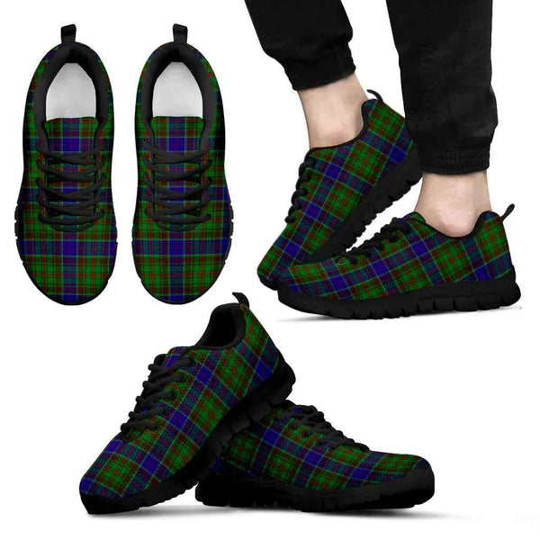 Scottish Adam Clan Tartan Sneakers Black Sole Tartan Plaid