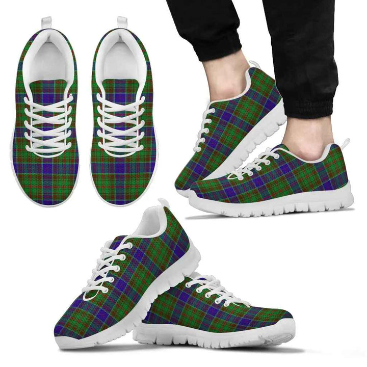 Scottish Adam Clan Tartan Sneakers White Sole Tartan Plaid
