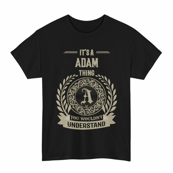 Scottish Adam Clan Tartan T-Shirt - Vintage Family Name Tartan Plaid Black Color