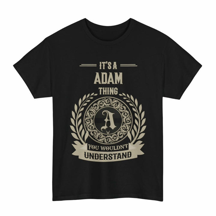 Scottish Adam Clan Tartan T-Shirt - Vintage Family Name Tartan Plaid Black Color