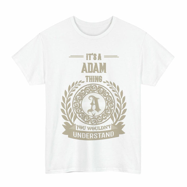 Scottish Adam Clan Tartan T-Shirt - Vintage Family Name Tartan Plaid White Color
