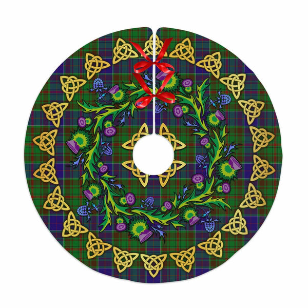 Scottish Adam Clan Tartan Thistle Celtic Knot Christmas Tree Skirt No Tassels Tartan Plaid 1