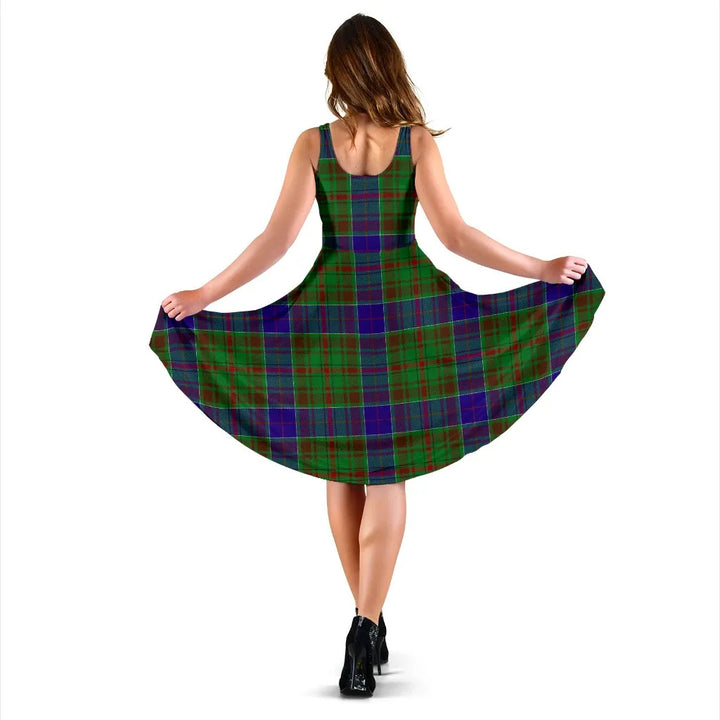 Scottish Adam Clan Tartan Women Midi Dress