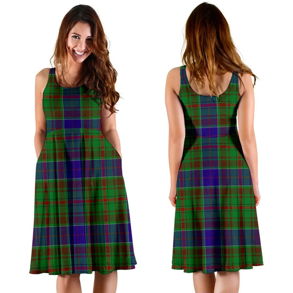 Scottish Adam Clan Tartan Women Midi Dress