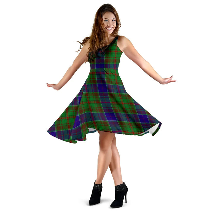 Scottish Adam Clan Tartan Women Midi Dress