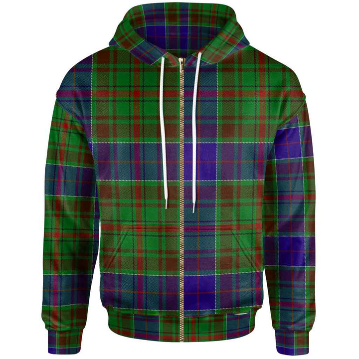 Scottish Adam Clan Tartan Hoodie Zip Tartan Plaid