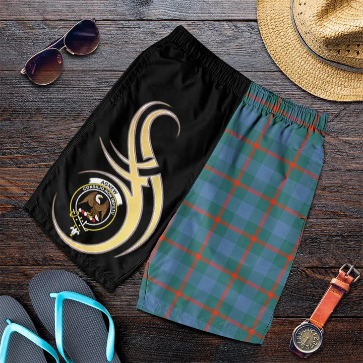 Scottish Agnew Ancient Clan Crest Tartan Believe in Me Men's Shorts