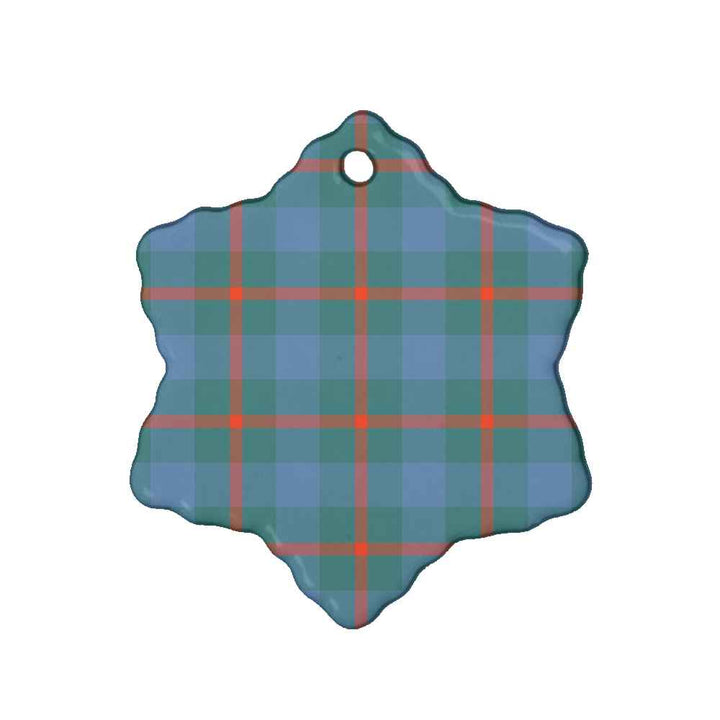 Scottish Agnew Ancient Clan Tartan Ceramic Ornament Snow Flake Shape Tartan Plaid