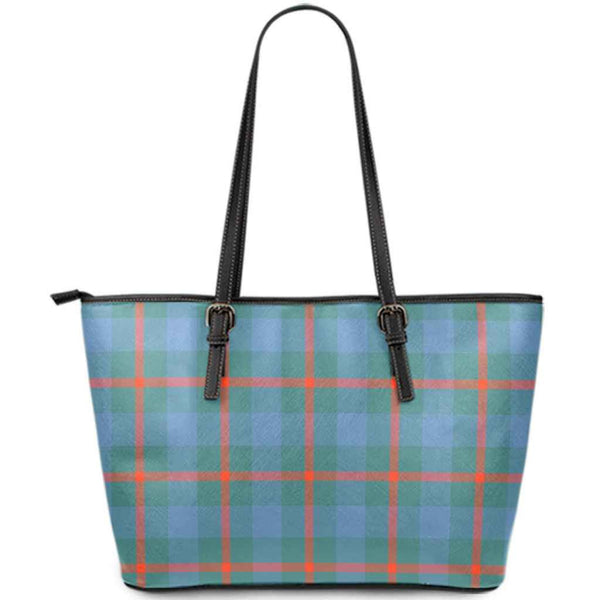 Scottish Agnew Ancient Clan Tartan Leather Tote Tartan Plaid