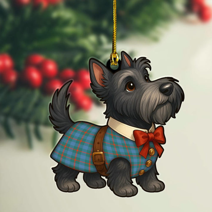 Scottish Agnew Ancient Clan Tartan Ornament Scottie Dog Tartan Plaid