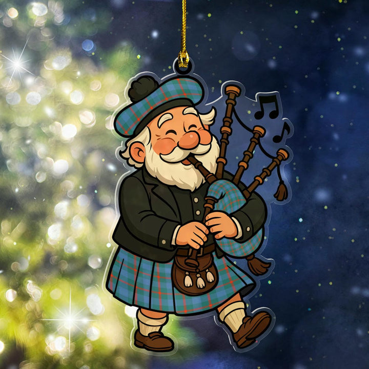 Scottish Agnew Ancient Clan Tartan Ornament Scottish Santa In Kilt Tartan Plaid