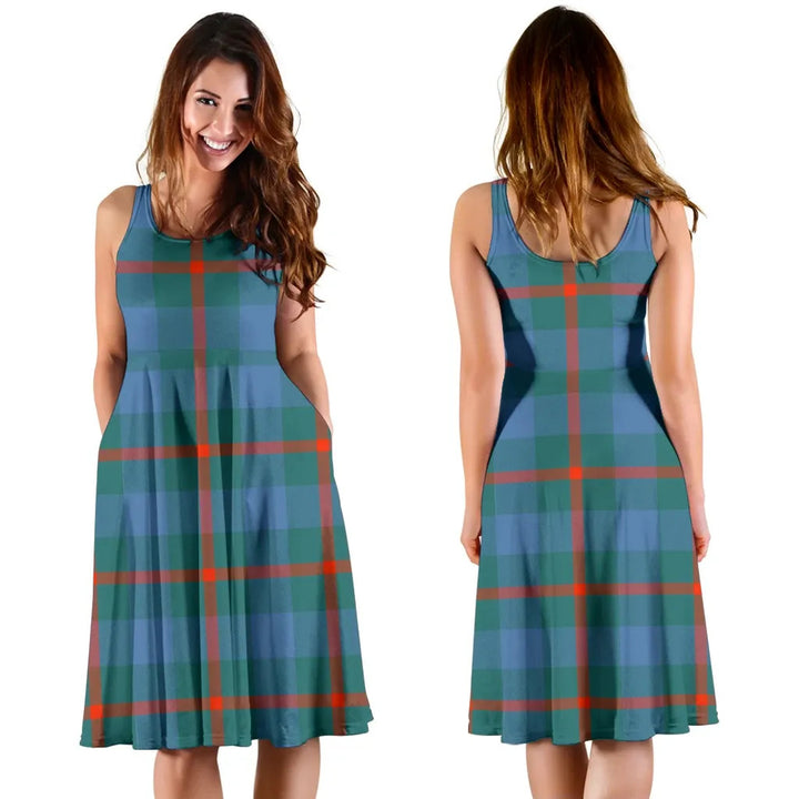 Scottish Agnew Ancient Clan Tartan Women Midi Dress
