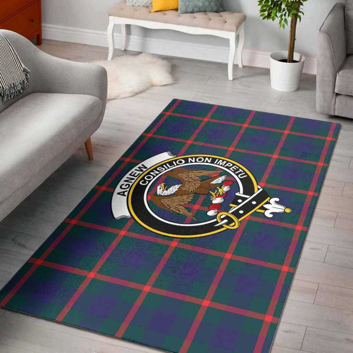 Scottish Agnew Clan Crest Tartan Area Rug Tartan Plaid 1