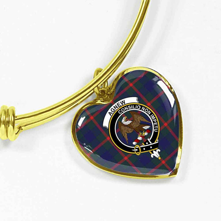 Scottish Agnew Clan Crest Tartan Bangle Heart Tartan Plaid 2