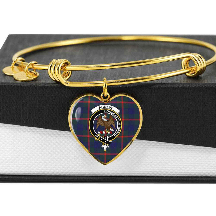 Scottish Agnew Clan Crest Tartan Bangle Heart Tartan Plaid 6