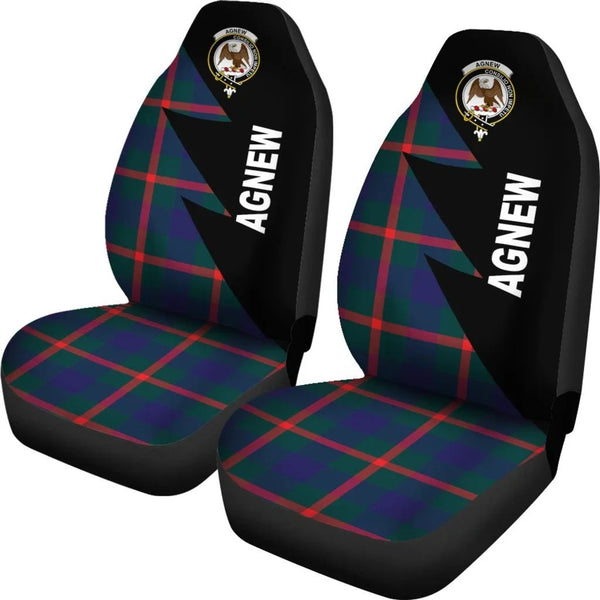Scottish Agnew Clan Crest Tartan Car Seat Covers - Flash Style 2