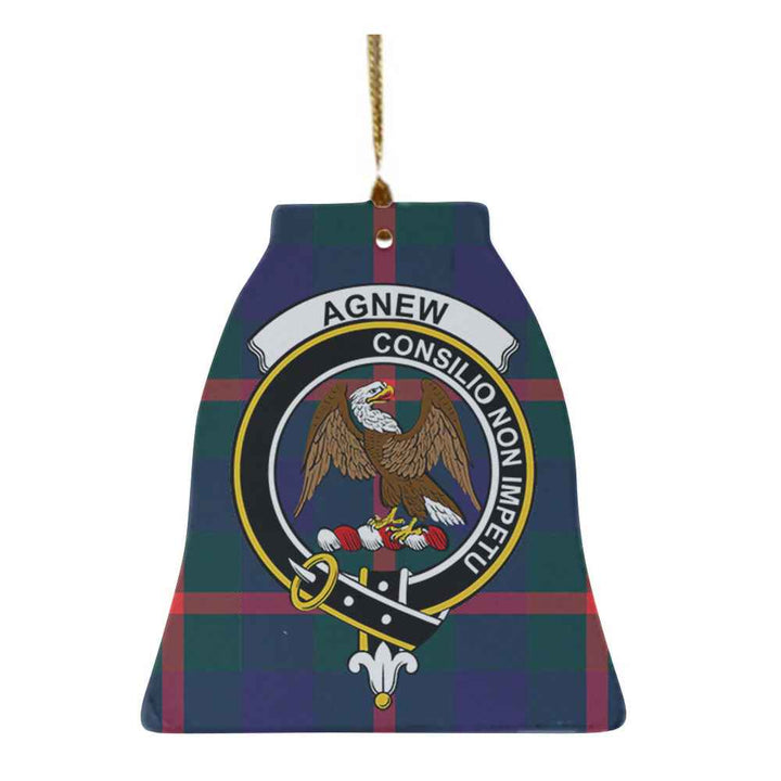 Scottish Agnew Clan Crest Tartan Ceramic Ornament Bell Shape Tartan Plaid