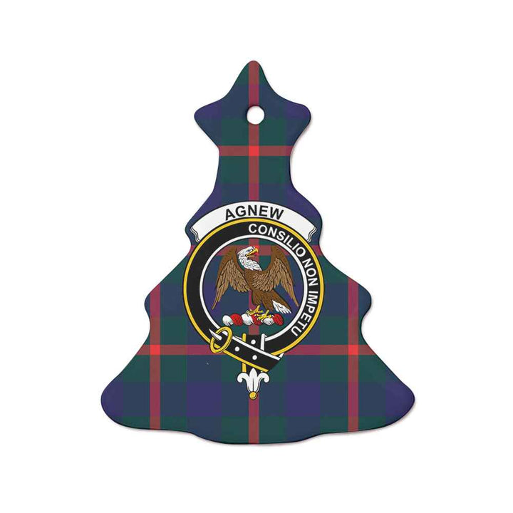 Scottish Agnew Clan Crest Tartan Ceramic Ornament Tree Shape Tartan Plaid