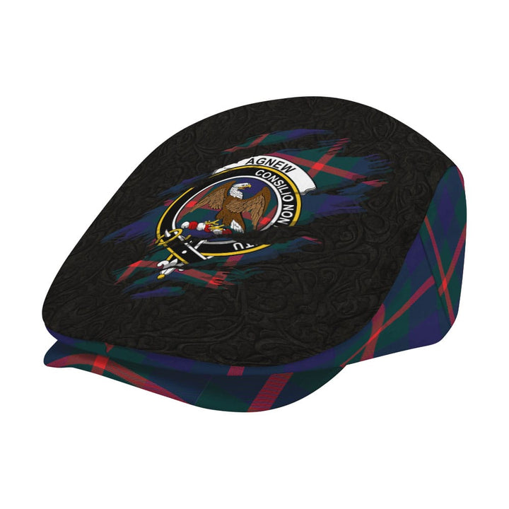 Scottish Agnew Clan Crest Tartan Flat Cap - Scratch Style Tartan Plaid 2