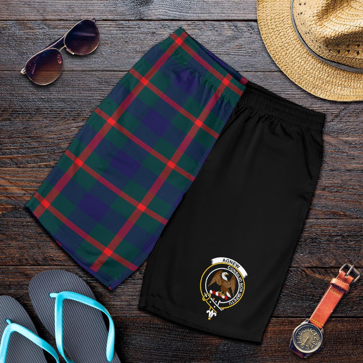 Scottish Agnew Clan Crest Tartan Half of Me Men's Shorts