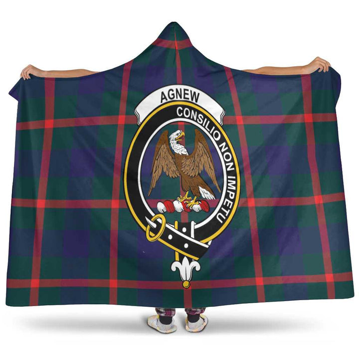 Scottish Agnew Clan Crest Tartan Hooded Blanket Tartan Plaid 1