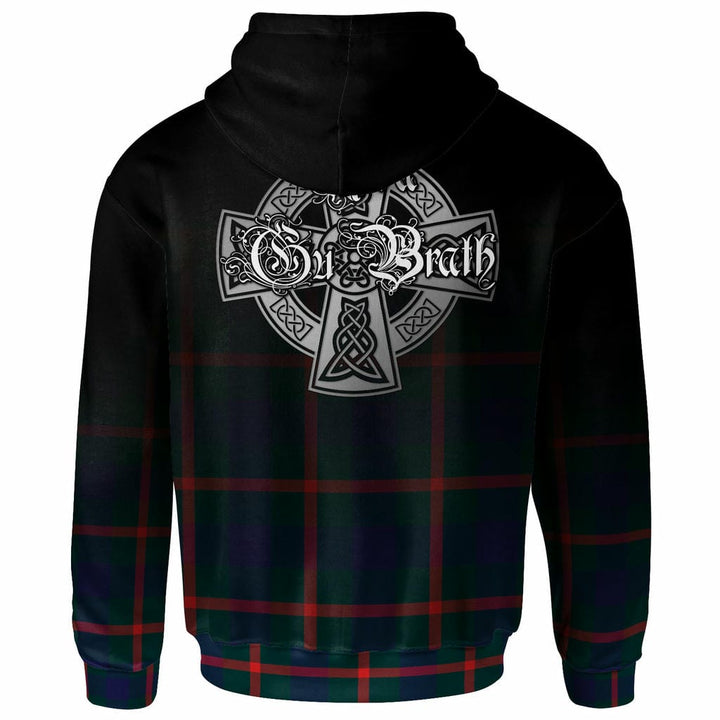 Scottish Agnew Clan Crest Tartan Hoodie - Alba Gu Brath Family Crest Celtic Inspired Back Side Tartan Plaid