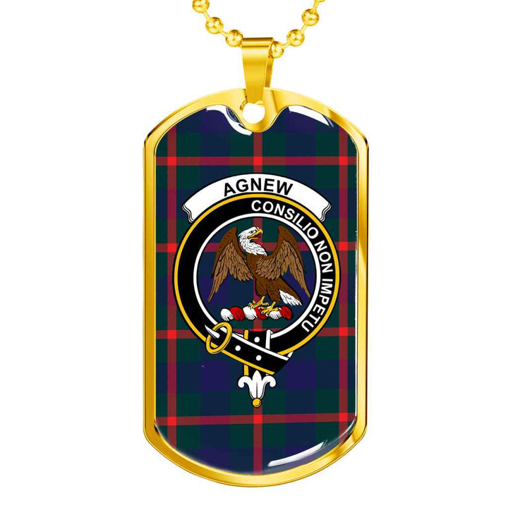 Scottish Agnew Clan Crest Tartan Military Dog Tag Necklace Tartan Plaid 2