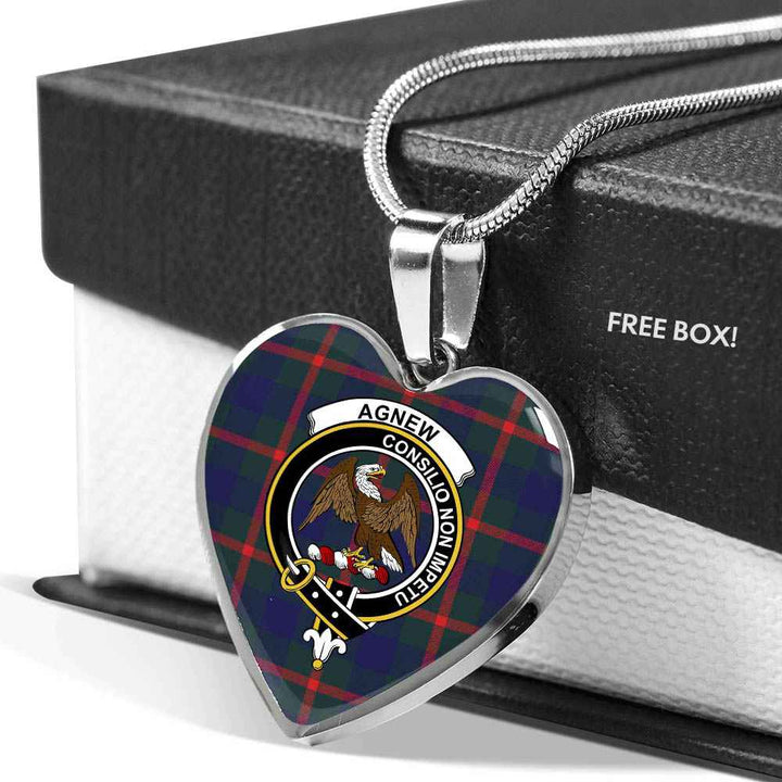 Scottish Agnew Clan Crest Tartan Necklace Heart Tartan Plaid 5
