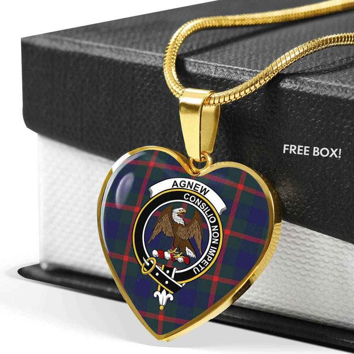 Scottish Agnew Clan Crest Tartan Necklace Heart Tartan Plaid 6