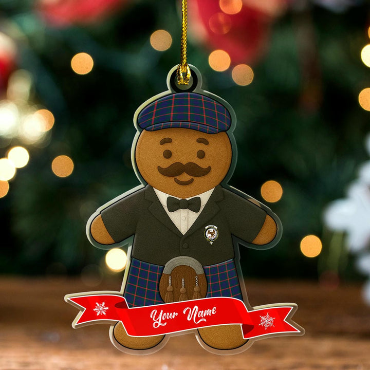 Scottish Agnew Clan Crest Tartan Ornament Custom Gingerbread Scotsman Tartan Plaid