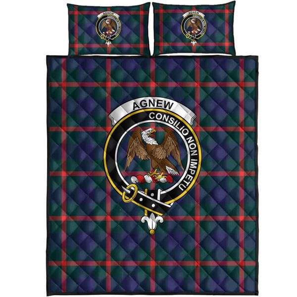 Scottish Agnew Clan Crest Tartan Quilt Bed Set Tartan Plaid 1