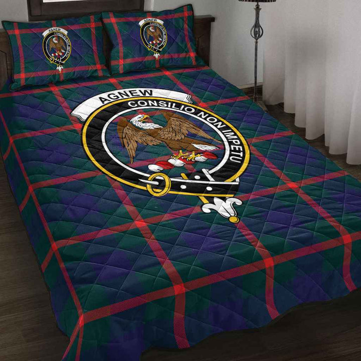 Scottish Agnew Clan Crest Tartan Quilt Bed Set Tartan Plaid 2