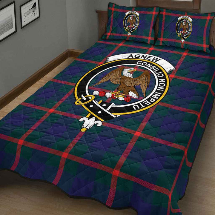 Scottish Agnew Clan Crest Tartan Quilt Bed Set Tartan Plaid 3