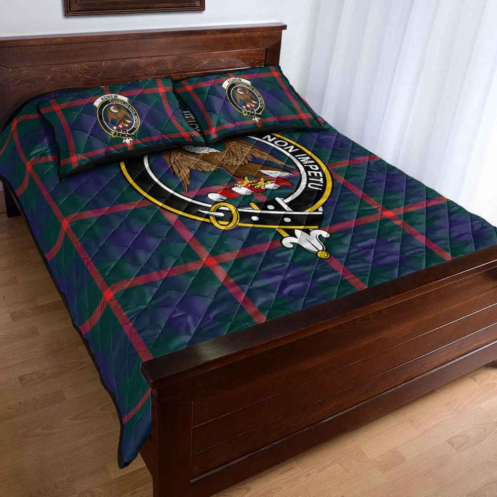Scottish Agnew Clan Crest Tartan Quilt Bed Set Tartan Plaid 4
