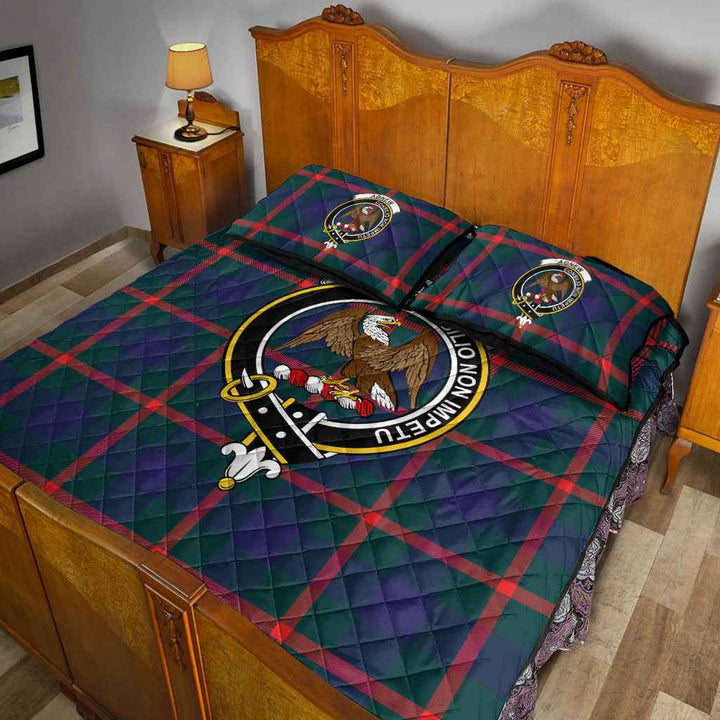 Scottish Agnew Clan Crest Tartan Quilt Bed Set Tartan Plaid 5