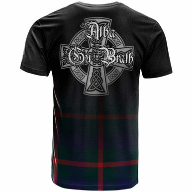 Scottish Agnew Clan Crest Tartan T-Shirt - Alba Gu Brath Family Crest Celtic Inspired Back Side Tartan Plaid