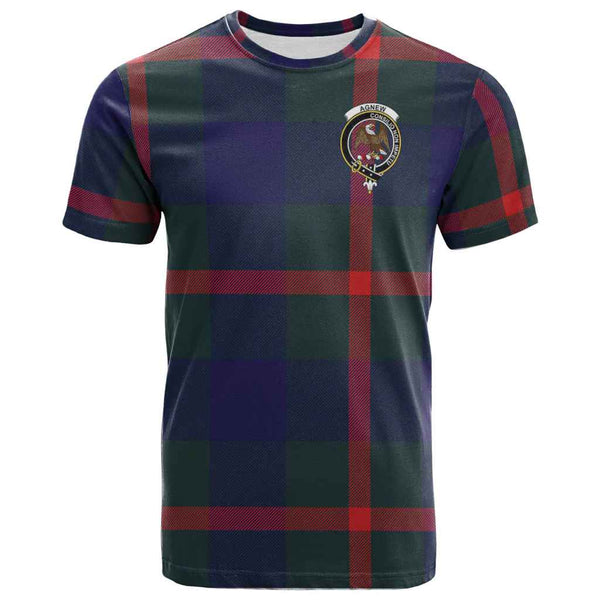 Scottish Agnew Clan Crest Tartan T-Shirt Front Side Tartan Plaid