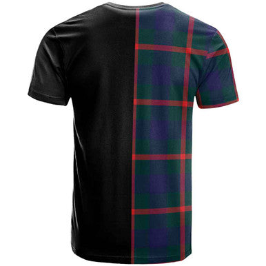 Scottish Agnew Clan Crest Tartan T-Shirt Half in Me Back Side Tartan Plaid