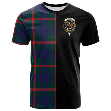 Scottish Agnew Clan Crest Tartan T-Shirt Half in Me Front Side Tartan Plaid