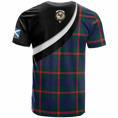 Scottish Agnew Clan Crest Tartan T-Shirt - Scotland Forever Style Back Side Tartan Plaid